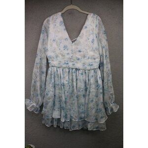 Mi Ami for Francesca's Long Sleeve Sheer Floral Dress-Medium-NWT-Cottagecore